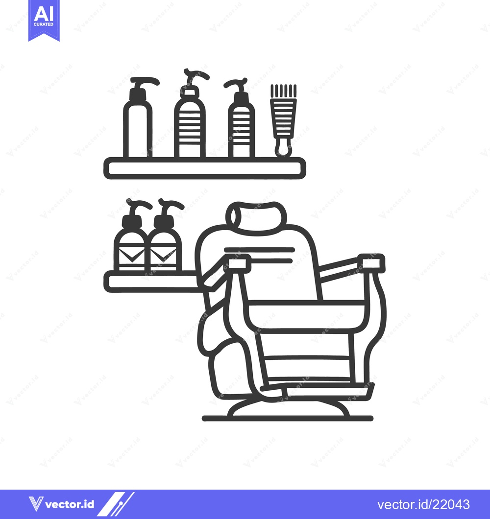 Premium Vector dari A vector illustration representing a barber shop and its equipment