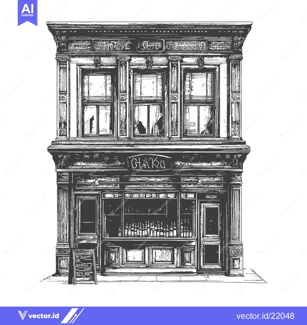 Premium Vector dari The detailed illustration of the exterior of the building