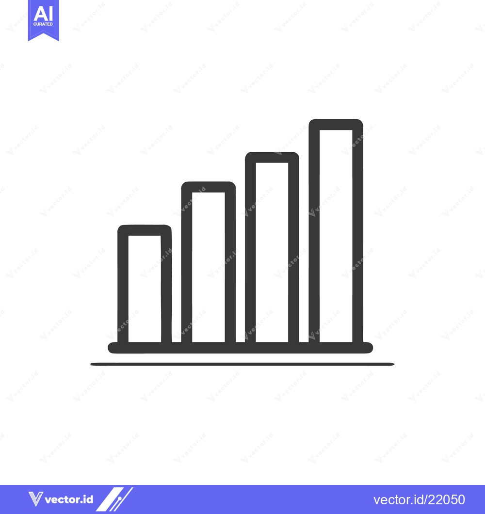 Premium Vector dari Ascending Bar Graph Icon: Minimalist Design for Data Visualization
