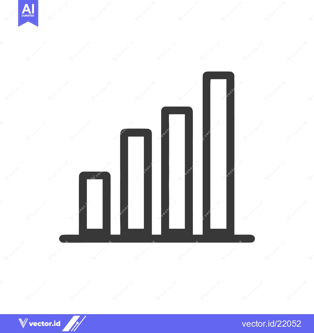 Premium Vector dari Ascending Bar Graph Icon: Simple, Clean, and Modern Design for Data Vi