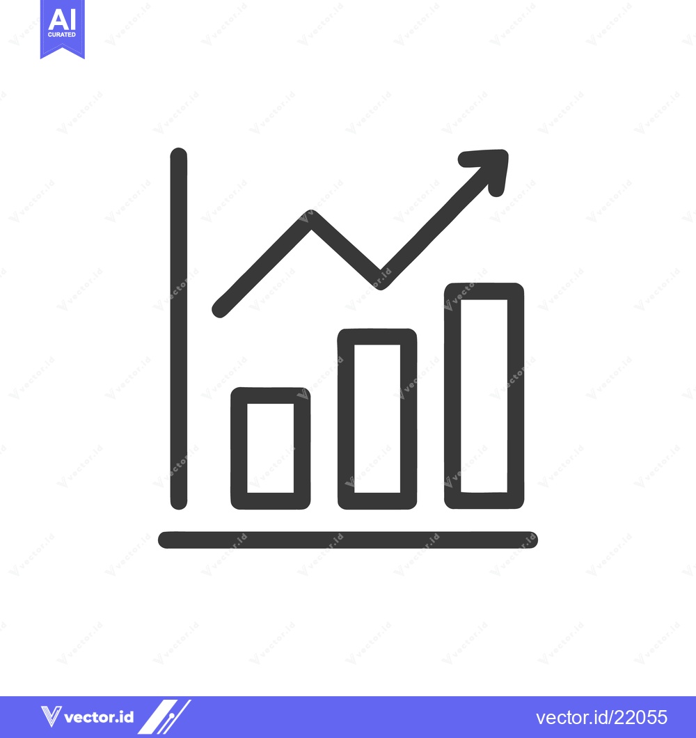 Premium Vector dari Ascending Bar Graph Icon: Business Growth and Positive Trend Illustrat