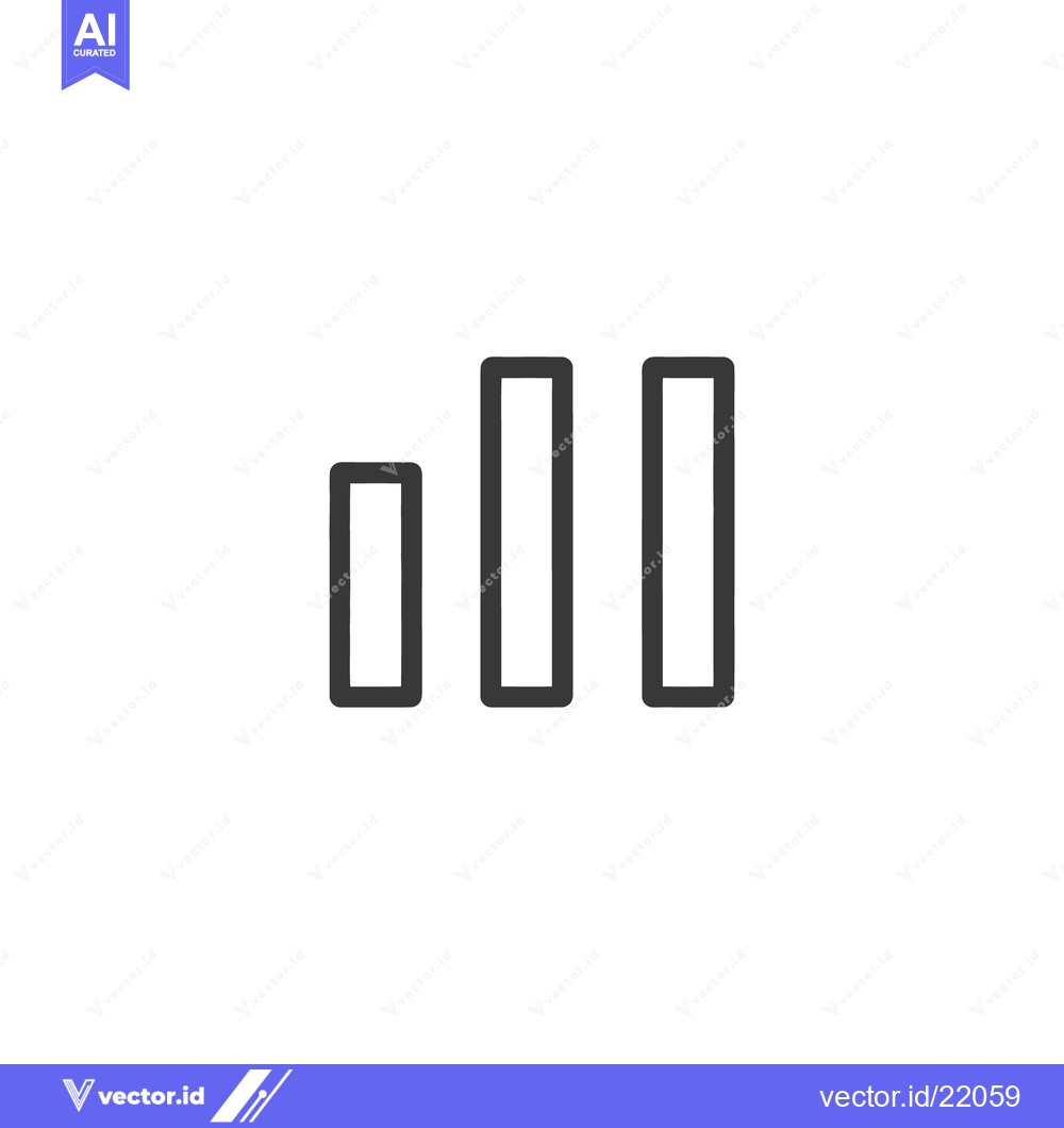 Premium Vector dari Three vertical bars represent visual data or signal strength icon