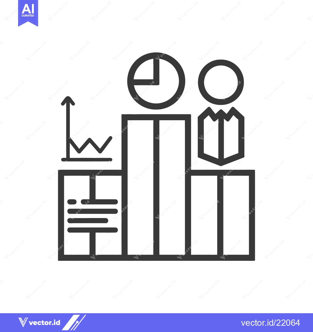 Premium Vector dari A business data analysis and reporting process depicted in black lines