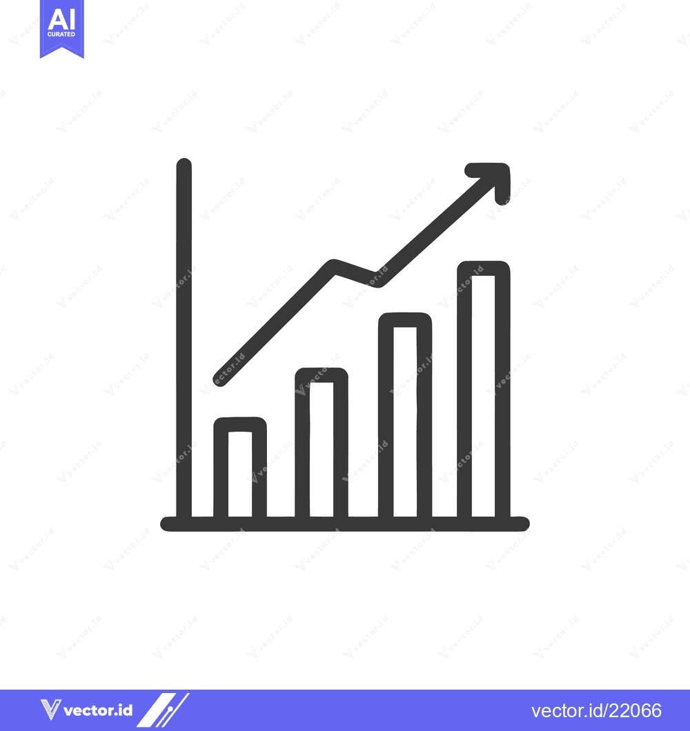 Premium Vector dari Ascending Bar Graph with Arrow: Business Growth and Success Icon