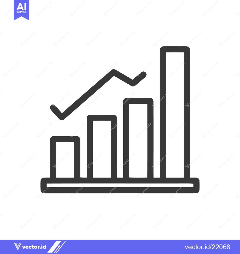 Premium Vector dari Ascending Bar Graph with Trend Line: Business Growth Icon