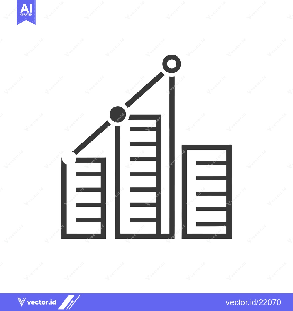 Premium Vector dari Bar Chart with Upward Trend Line and Data Points