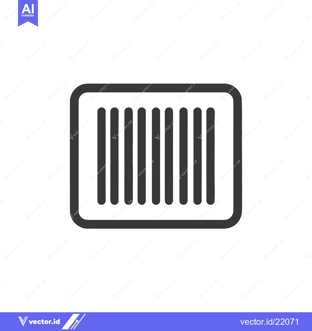 Premium Vector dari Simple Barcode Icon: Minimalist Design, Isolated on White Background.