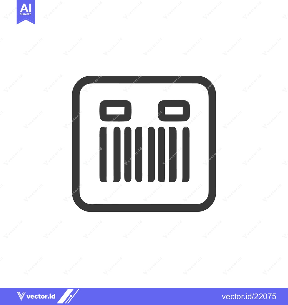 Premium Vector dari Stylized Barcode Icon: Minimalist Design on White Background