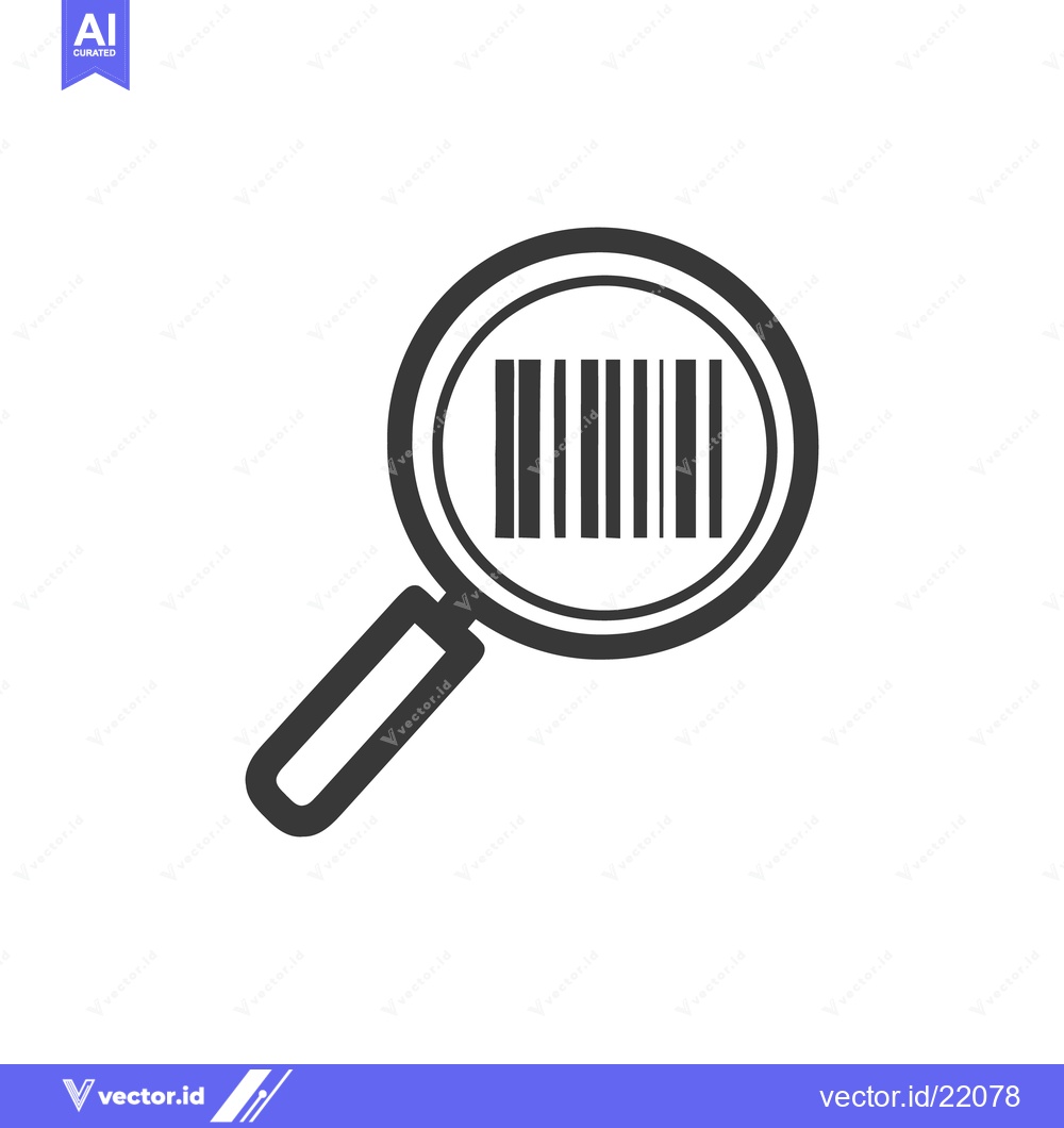 Premium Vector dari Barcode Under Scrutiny: Magnifying Glass Icon for Product Identificati