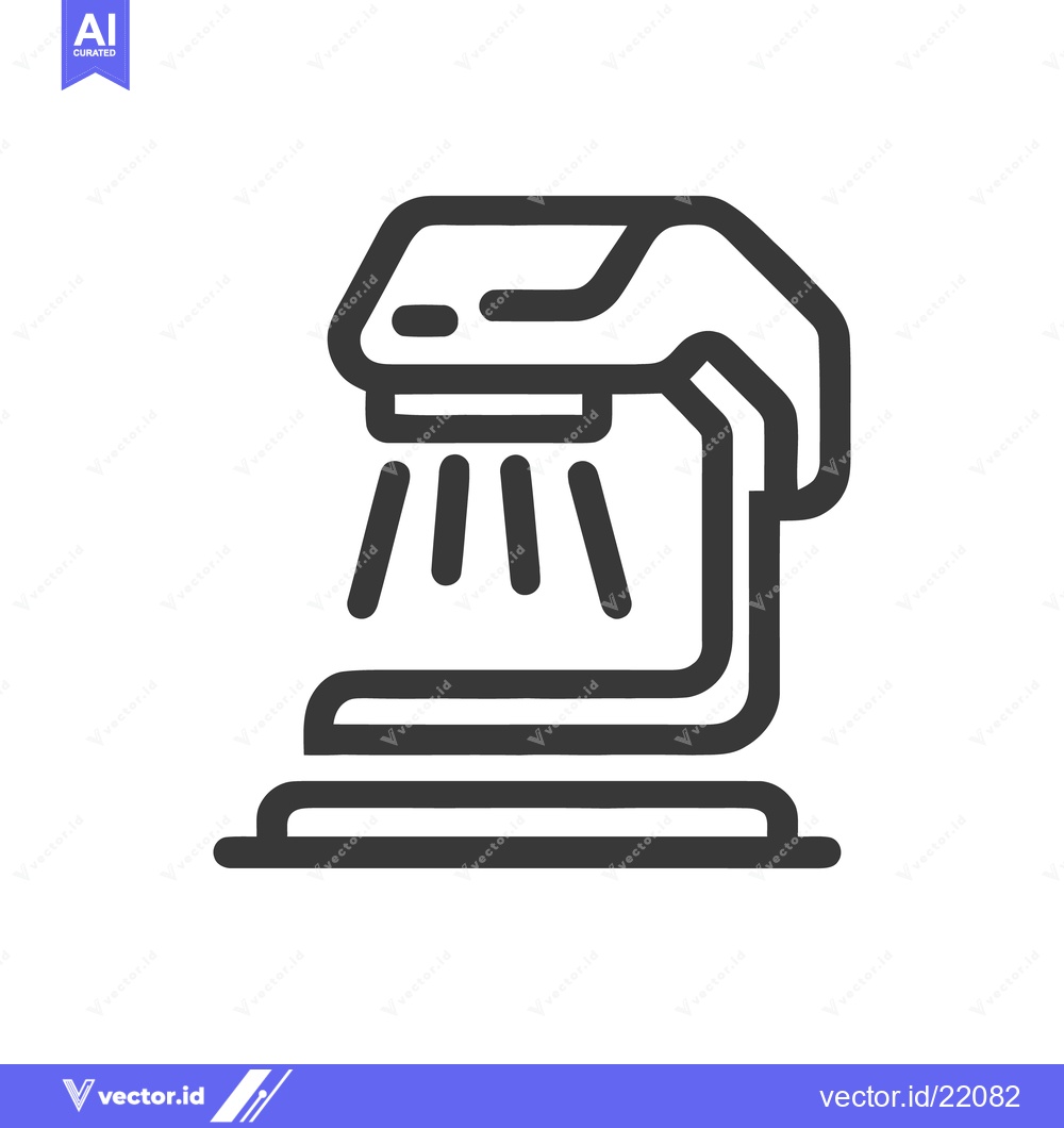Premium Vector dari Stylized Icon of a Tabletop Fountain with Flowing Water Design