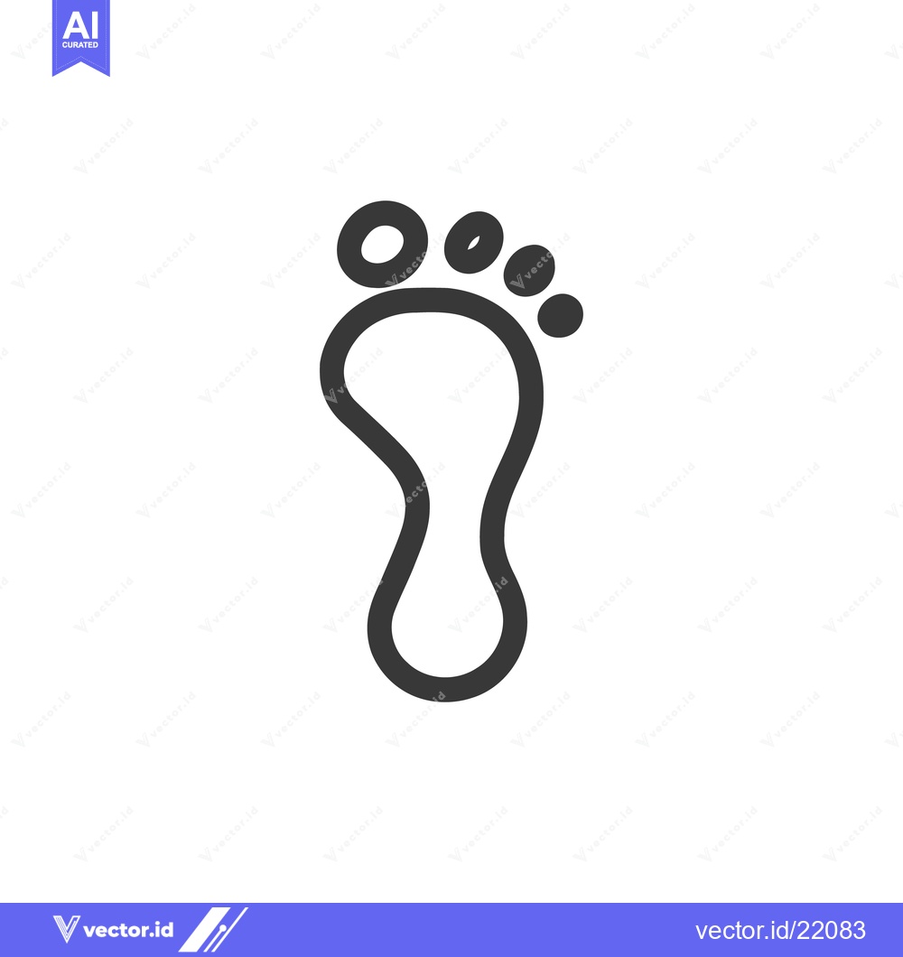 Premium Vector of Minimalist Footprint Icon: Simple, Clean Design on White Background