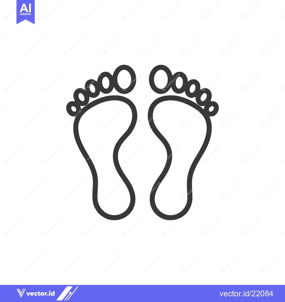 Premium Vector of Minimalist Footprint Icon: Clean, Symmetrical Design on White Backgrou