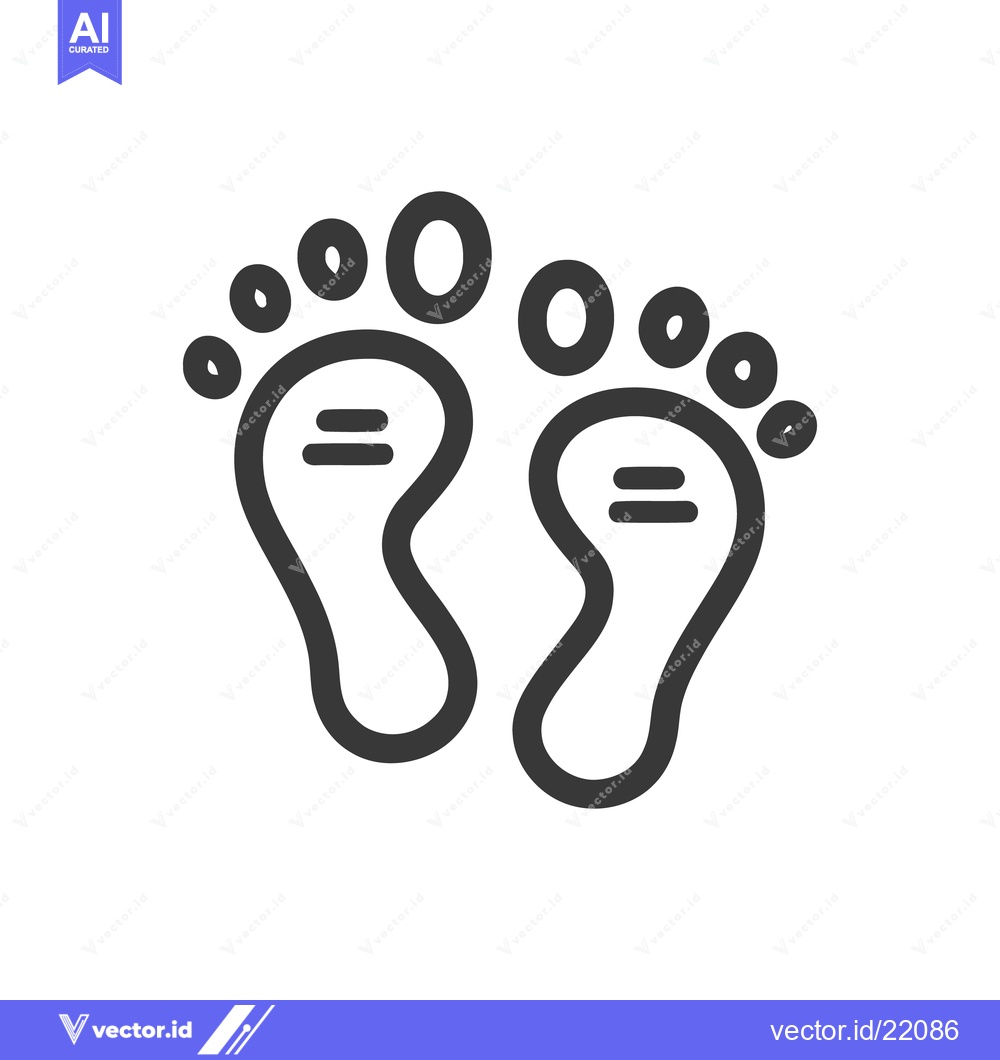 Premium Vector of Minimalist Baby Footprints Icon: Simple, Clean Design on White Backgro
