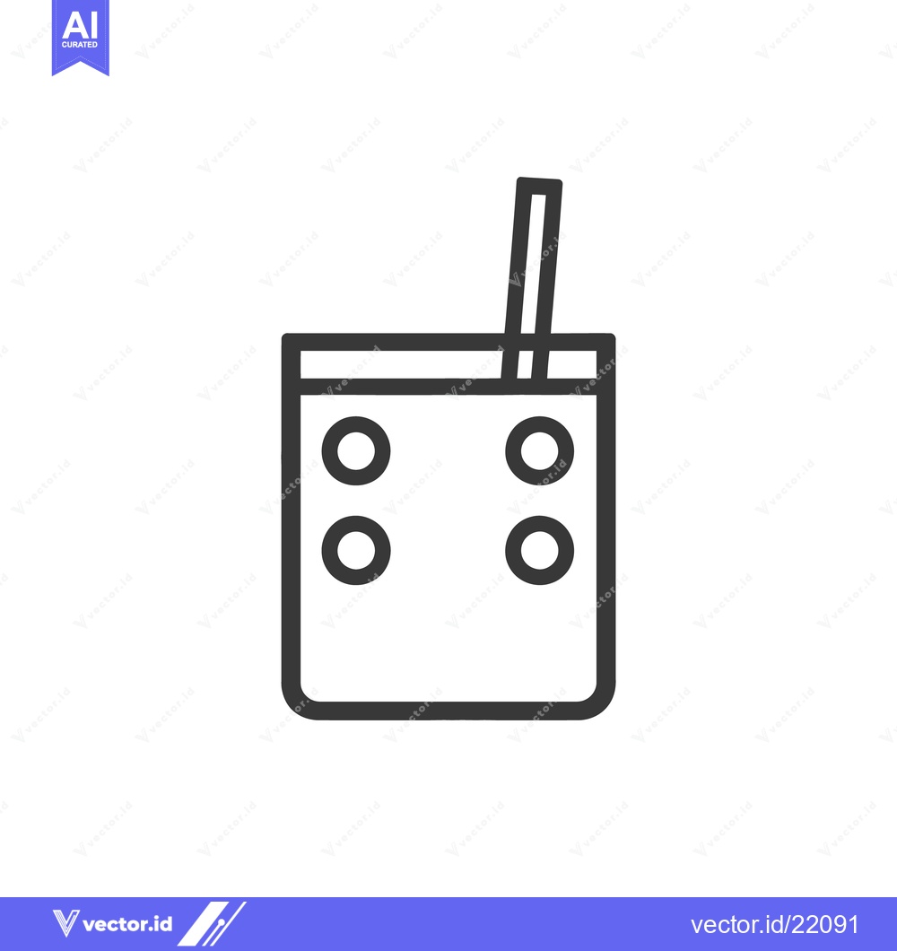 Premium Vector dari A simple line drawing of a beverage with a straw inside