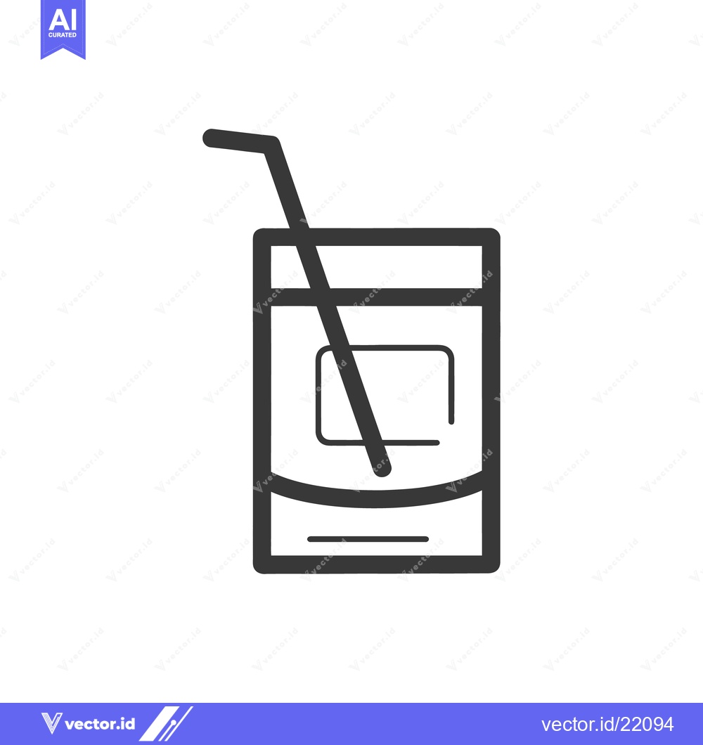 Premium Vector dari A simple black and white illustration of a beverage container with str
