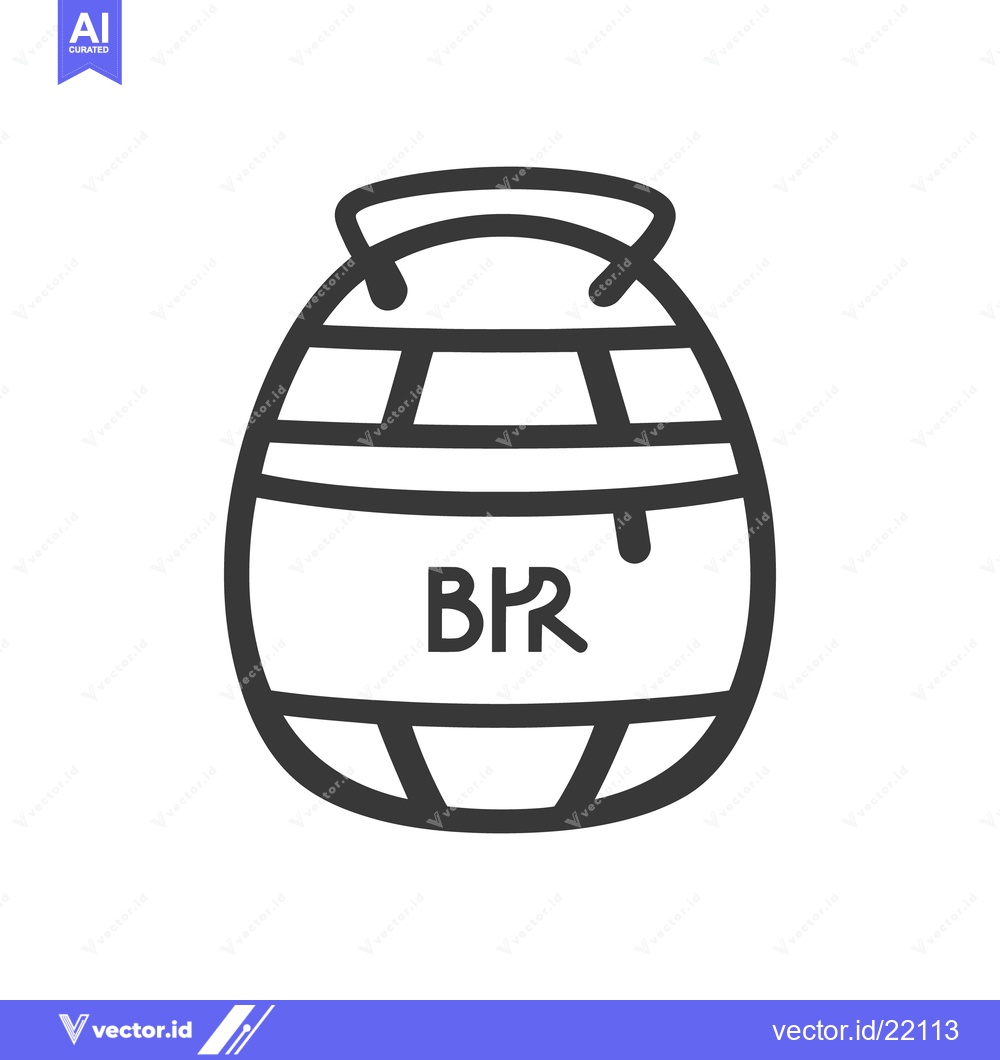 Premium Vector of A stylized illustration of a barrel shaped container with a handle