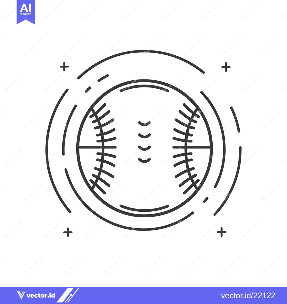 Premium Vector dari A detailed black and white baseball illustration with stitching visibl