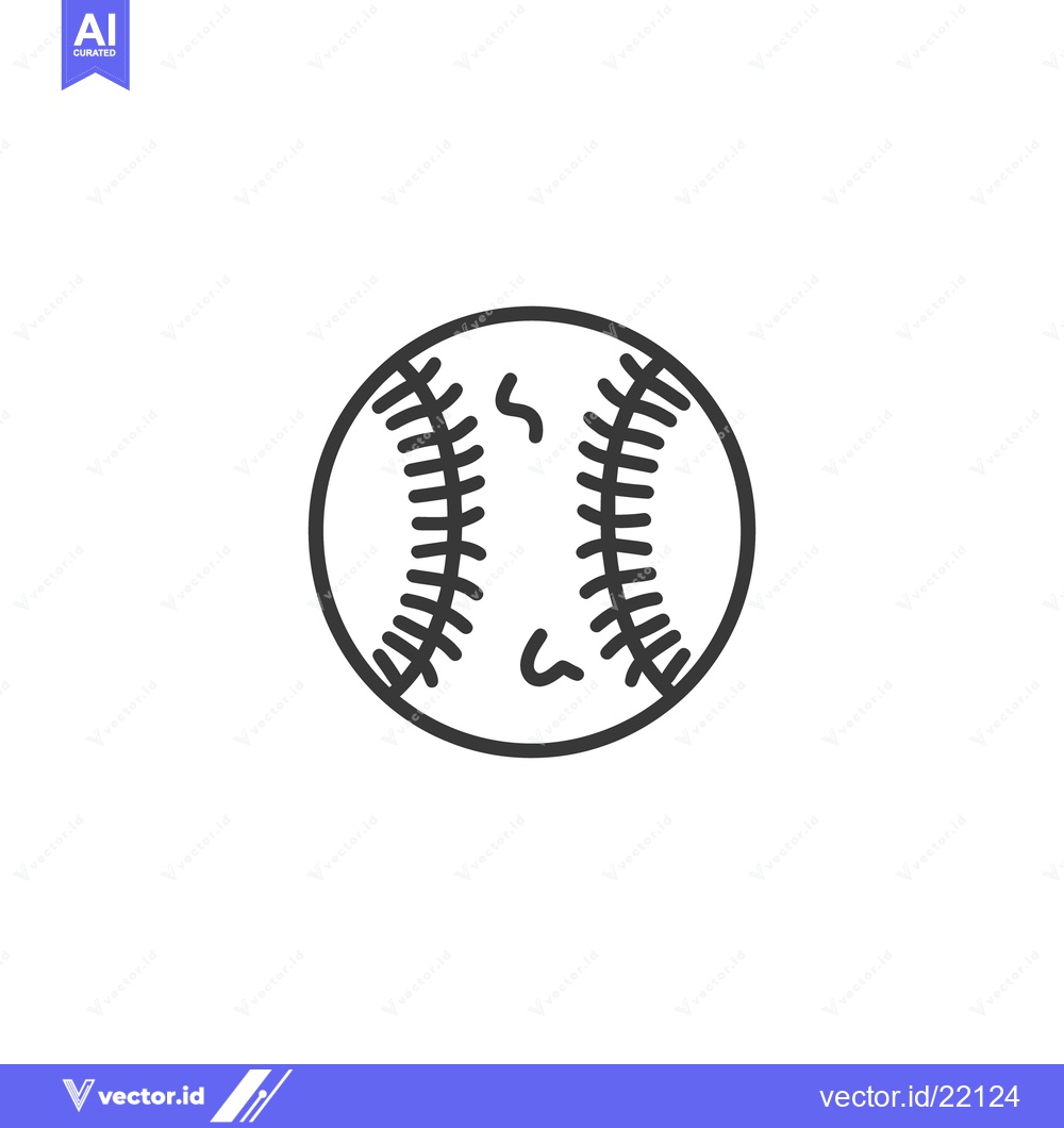 Premium Vector dari A Simple Black And White Baseball With Detailed Stitching