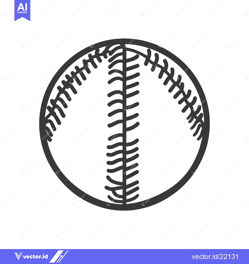 Premium Vector of A simple black and white illustration of a baseball object