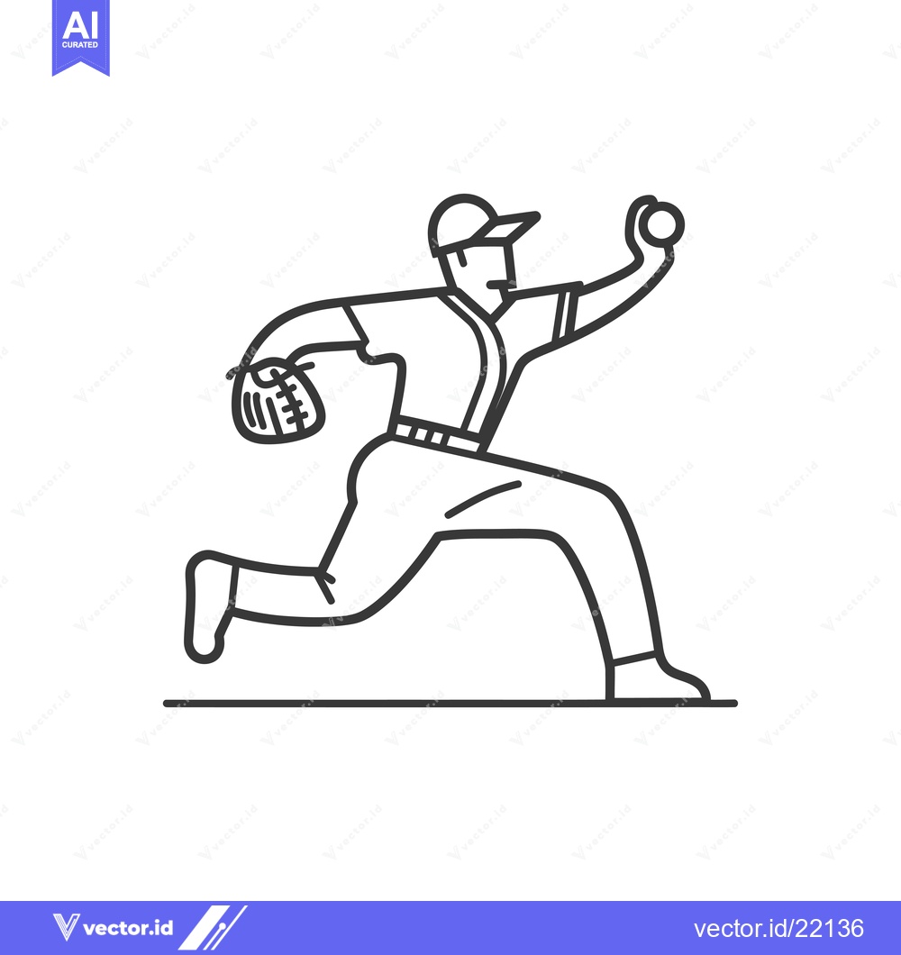 Premium Vector dari Baseball Player Throwing a Ball