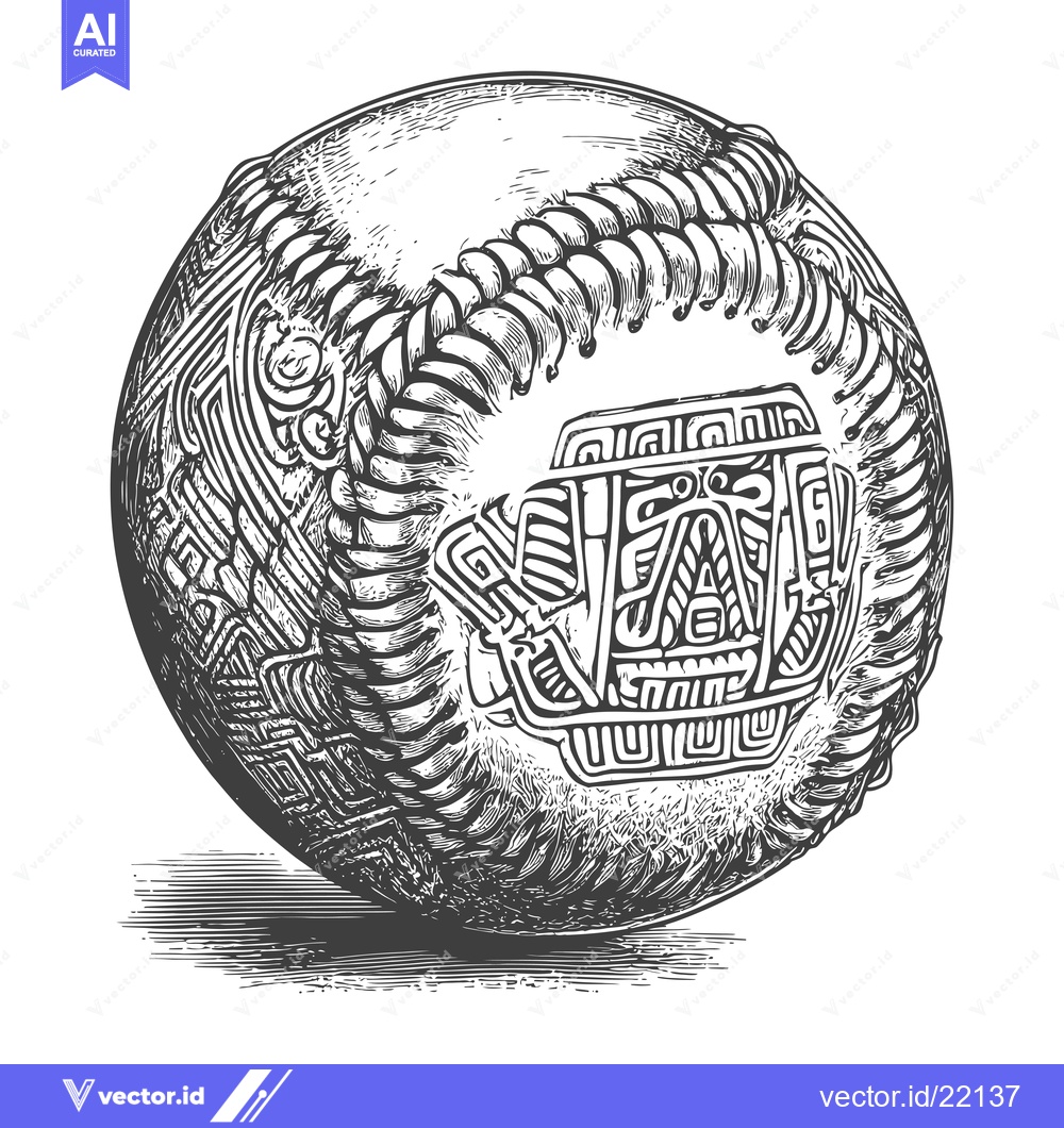 Premium Vector dari Baseball with Mayan-Inspired Design