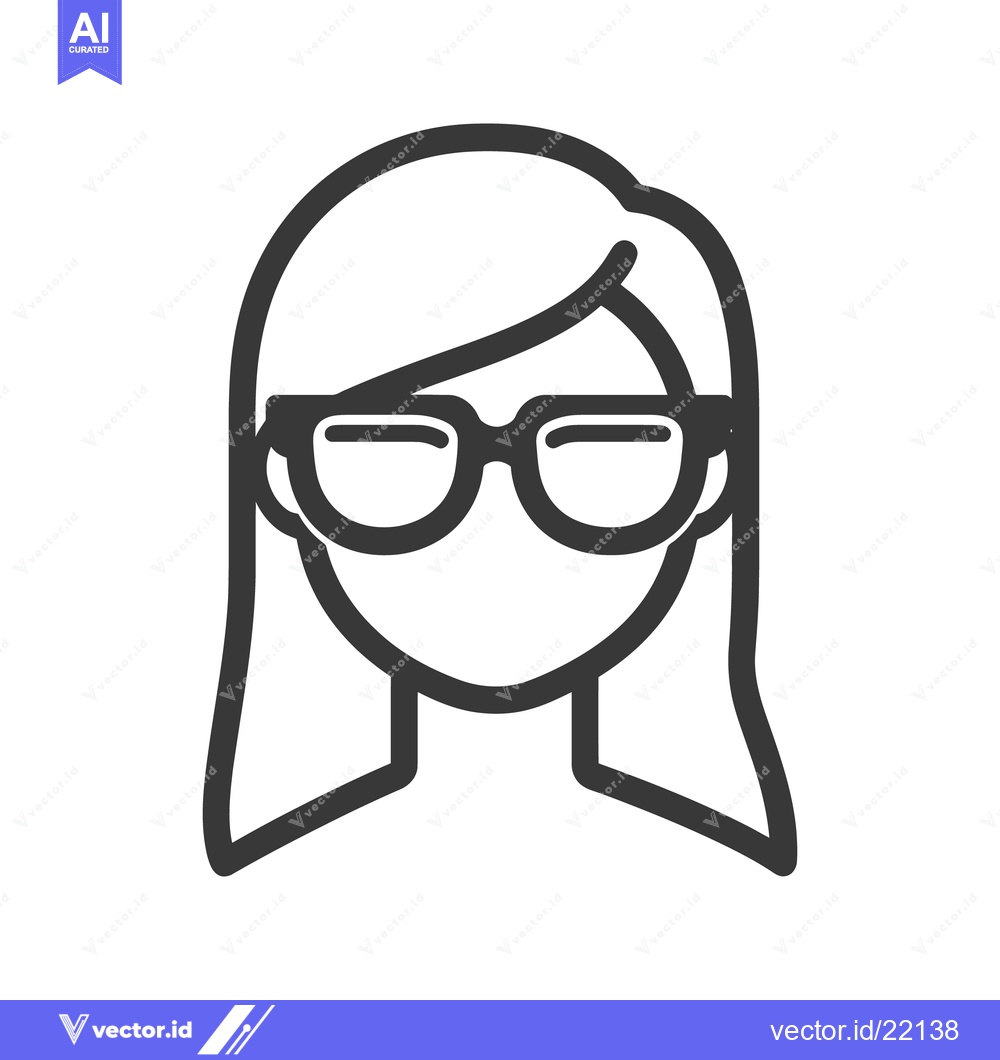 Premium Vector of Simple vector illustration of a woman wearing eyeglasses