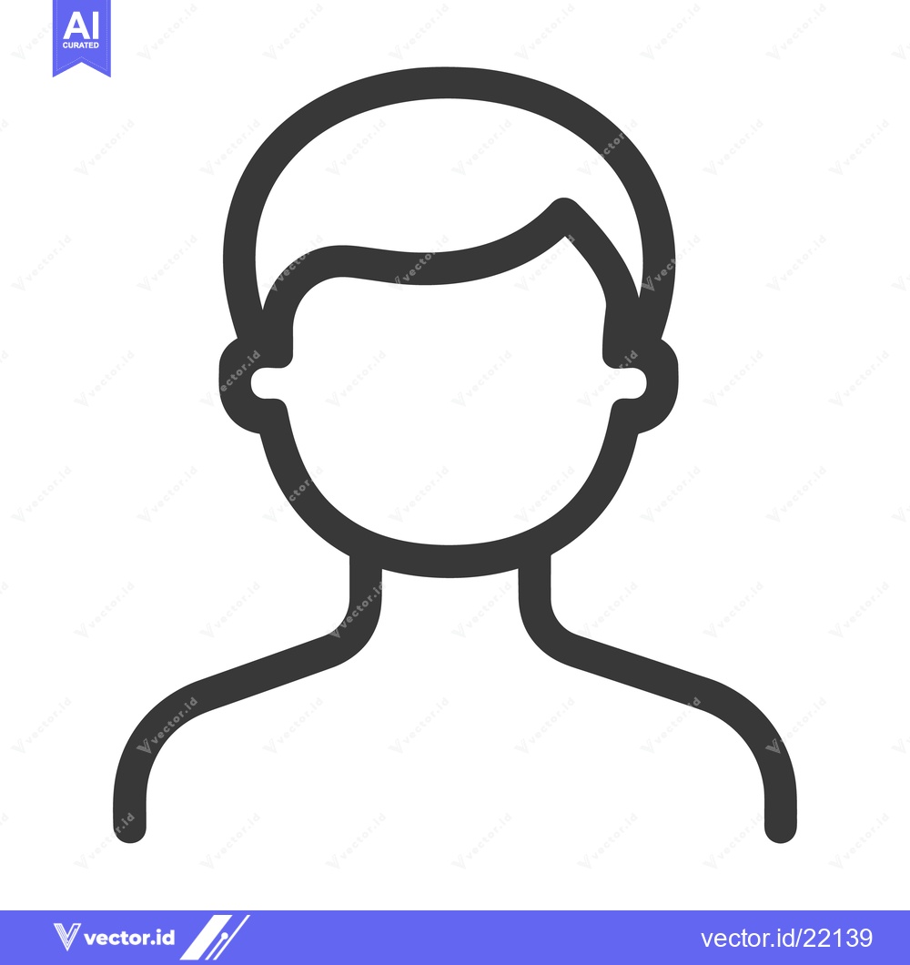 Premium Vector dari A simple outlined image of a person from the chest up