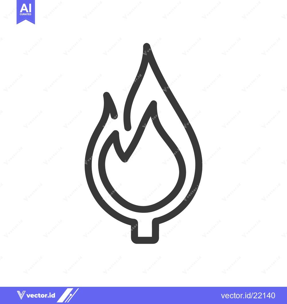 Premium Vector of A simple stylized outline of a burning flame depicted in a design