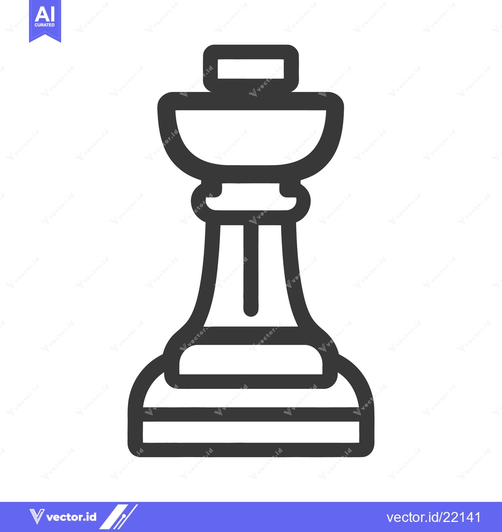 Premium Vector of A simple minimalist black and white king chess piece icon