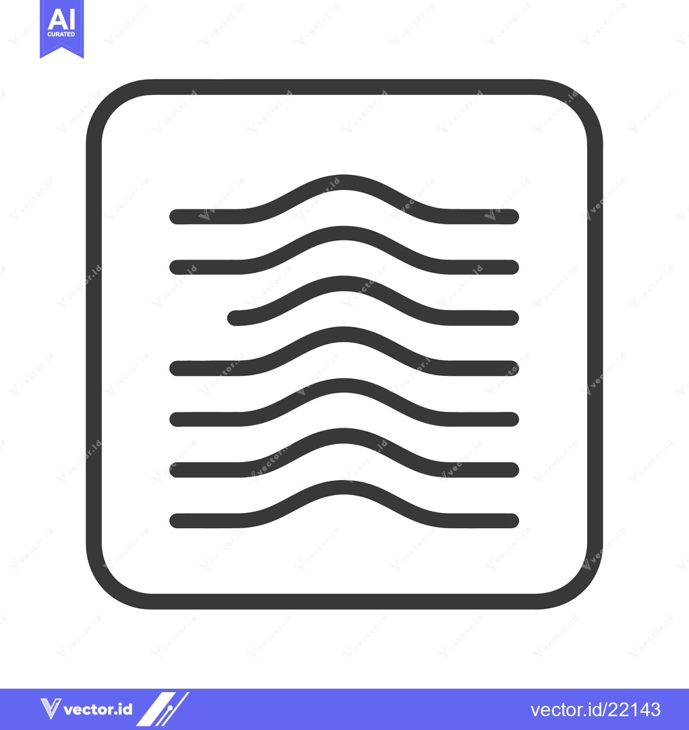 Premium Vector dari The icon features undulating lines inside a rounded rectangular shape