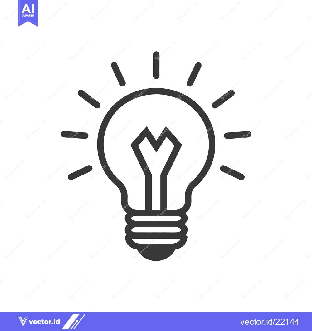 Premium Vector of A simple image of an illuminated lightbulb on white