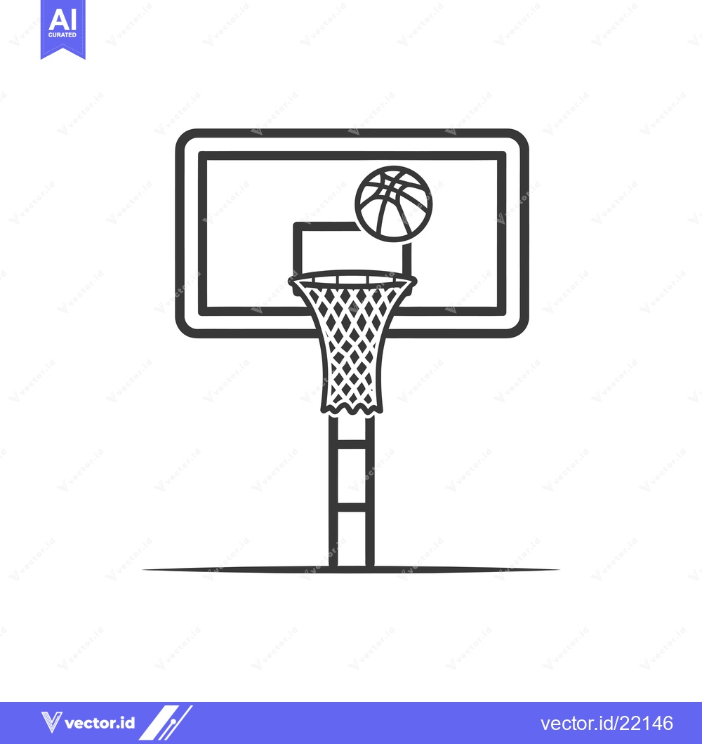 Premium Vector of Basketball going through a hoop on a basketball stand