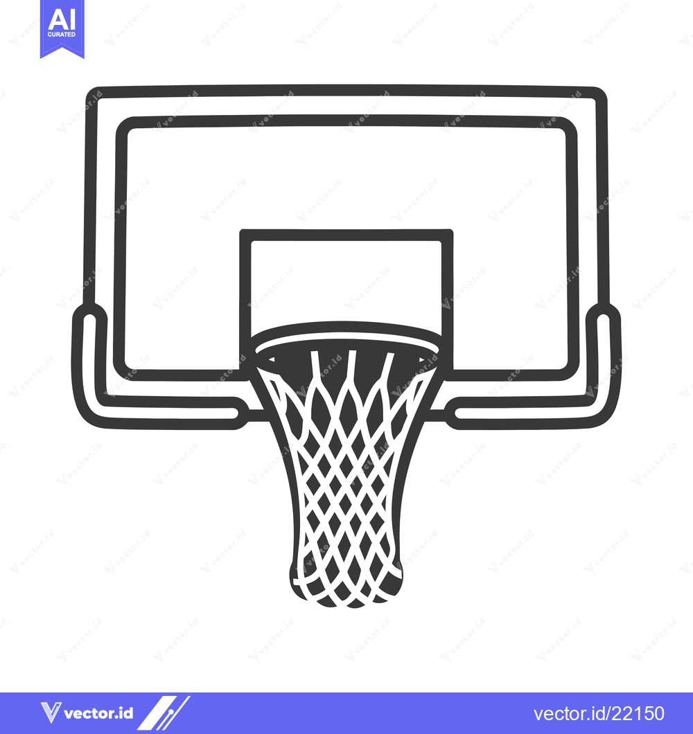 Premium Vector dari Basketball Hoop and Net Icon Illustration