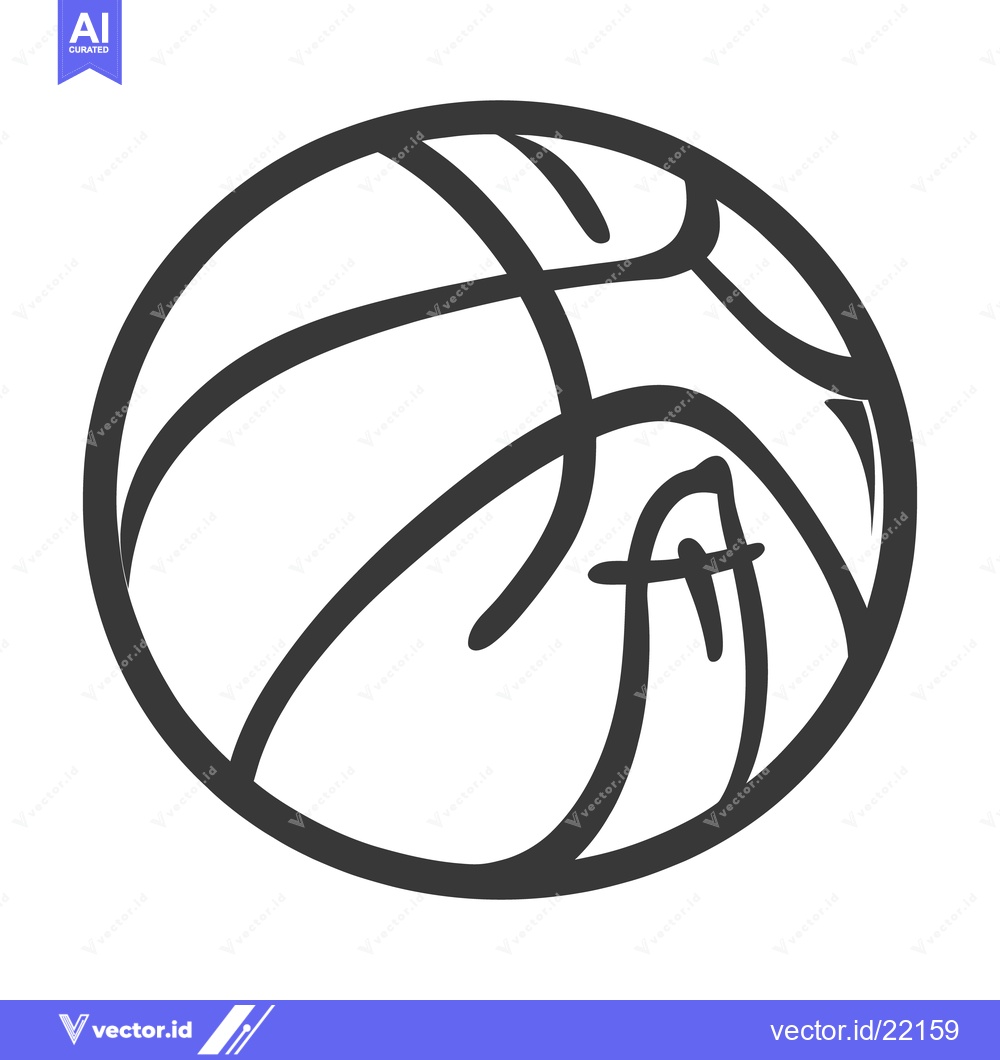 Premium Vector dari A Simple Black and White Illustration of a Basketball