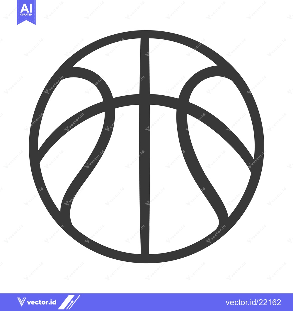 Premium Vector dari A simplistic illustration depicting a black basketball on a white back