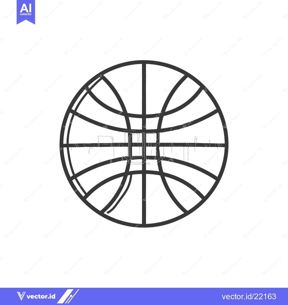 Premium Vector of A simple black and white illustration of a basketball
