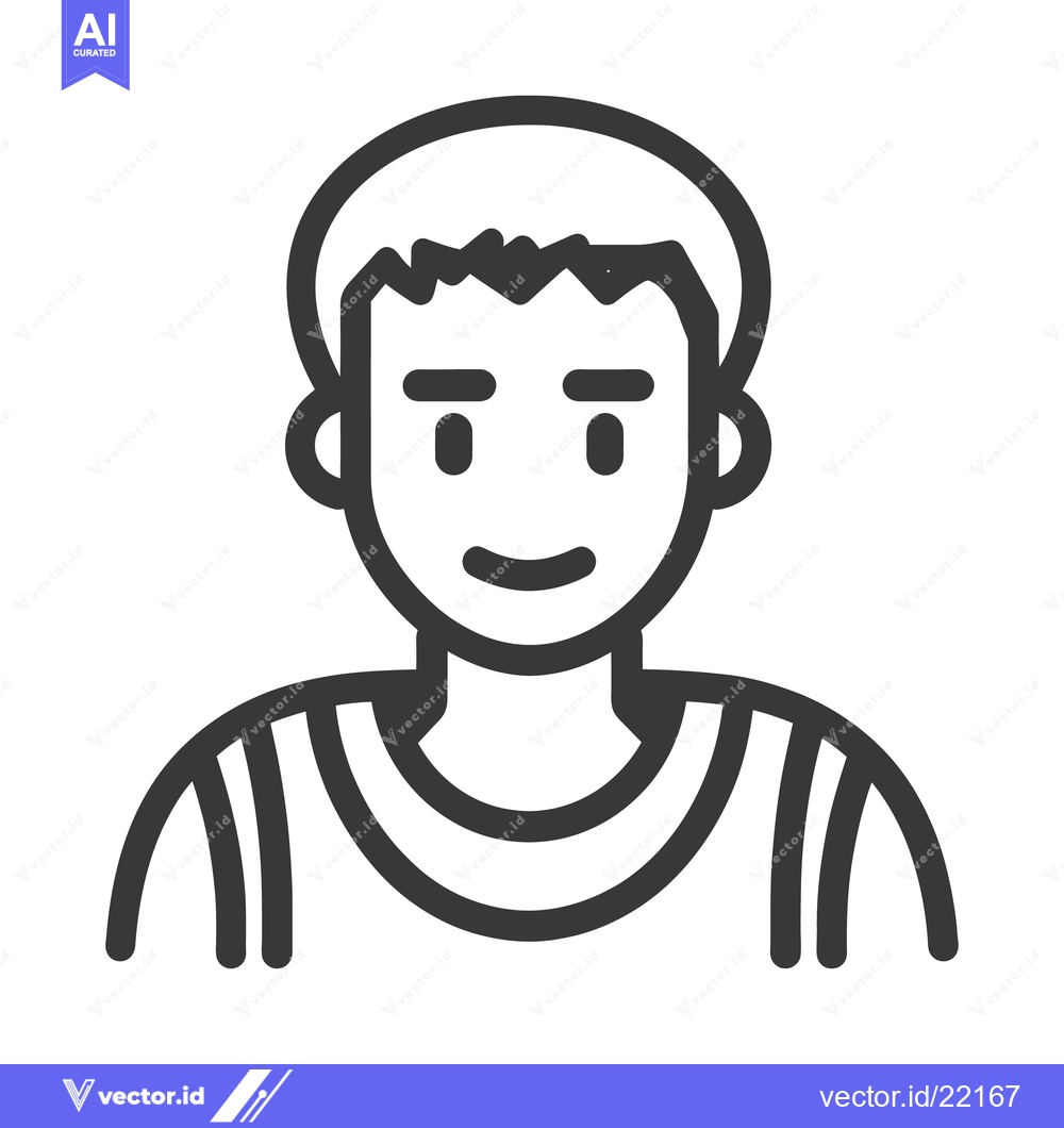 Premium Vector dari A simple graphical representation of a smiling person wearing a shirt
