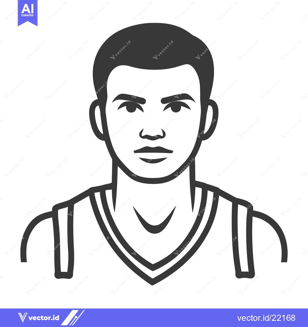 Premium Vector of The illustration depicts a male athlete in athletic sportswear attire