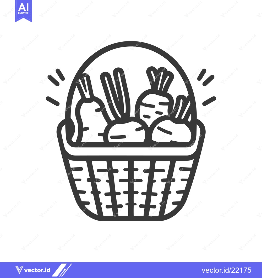 Premium Vector dari Basket Filled with Fresh Vegetables