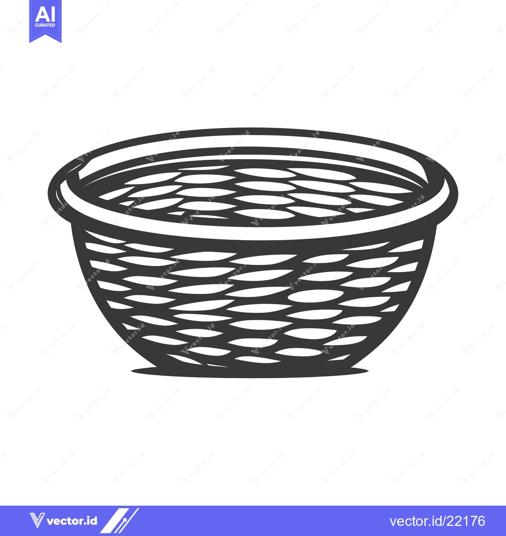 Premium Vector dari A Simple Black And White Image Depicting A Woven Basket