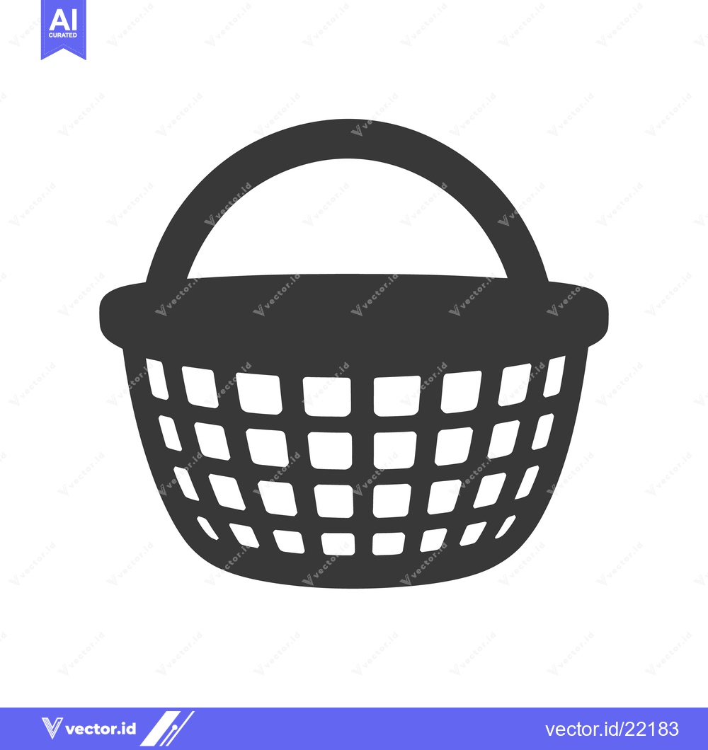 Premium Vector dari A simple black and white image of an empty basket