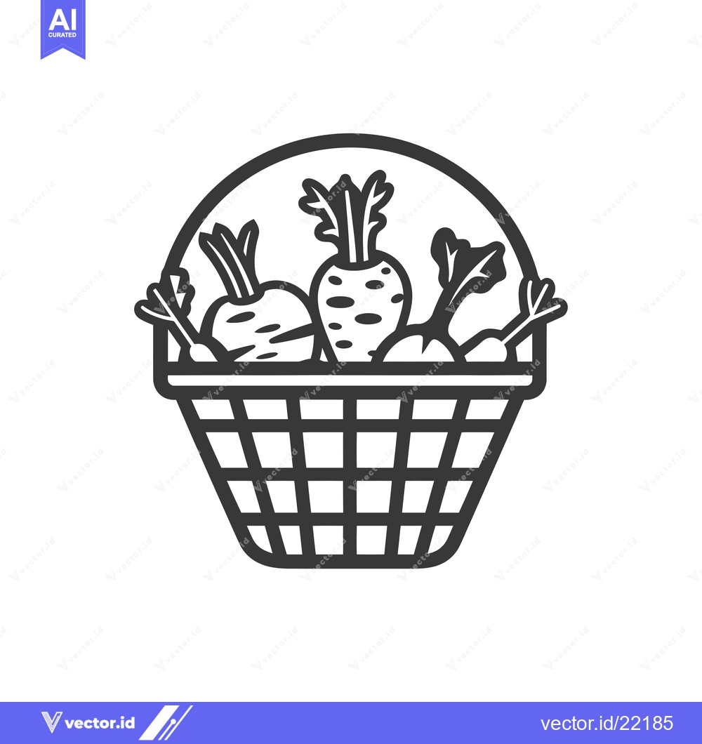 Premium Vector of Basket of Carrots with Green Tops
