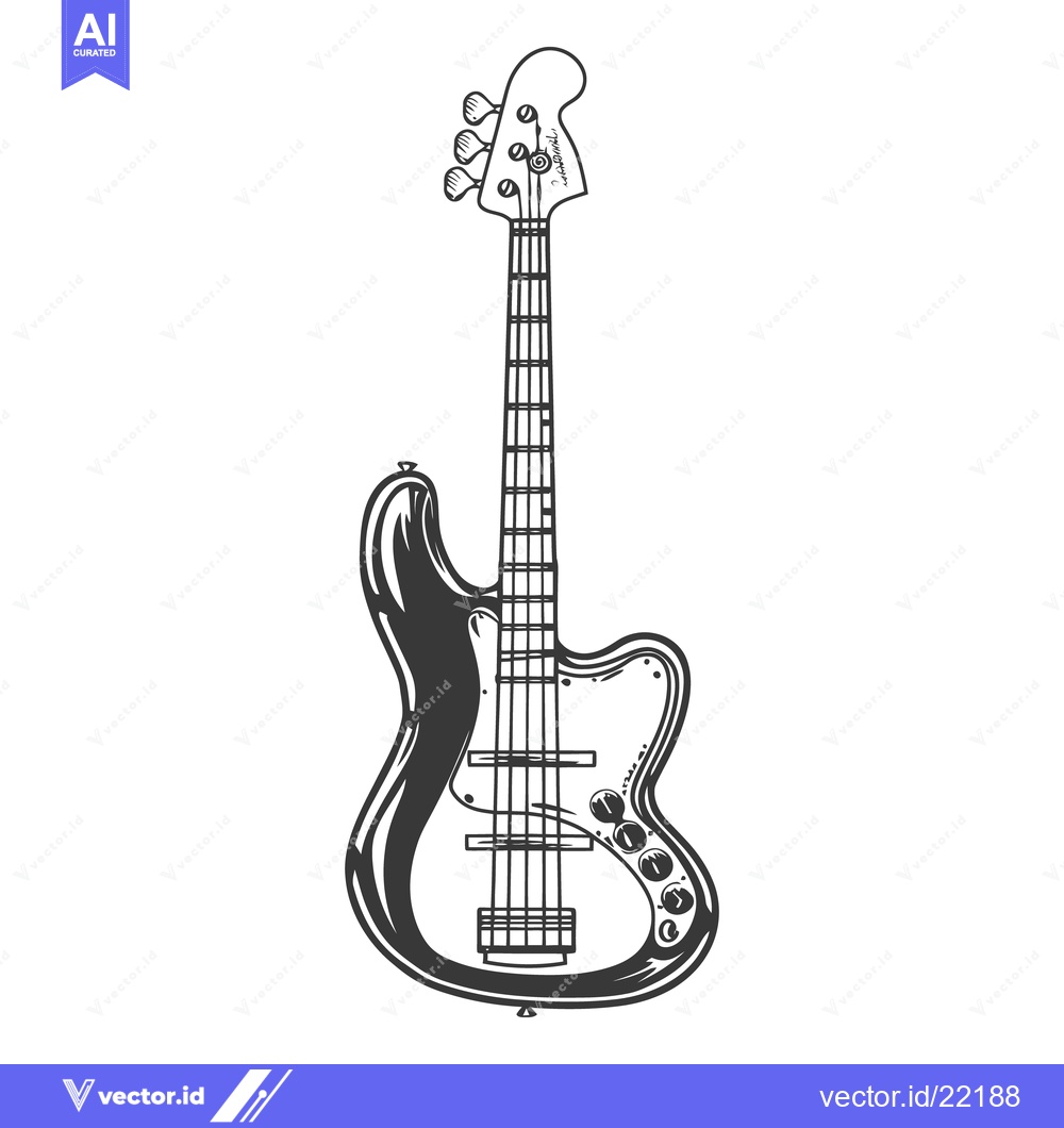 Premium Vector dari An isolated black and white illustration of a musical instrument