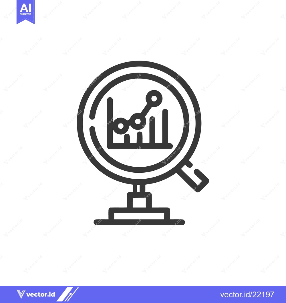 Premium Vector dari Analyzing Growth Trend with Magnifying Glass Icon
