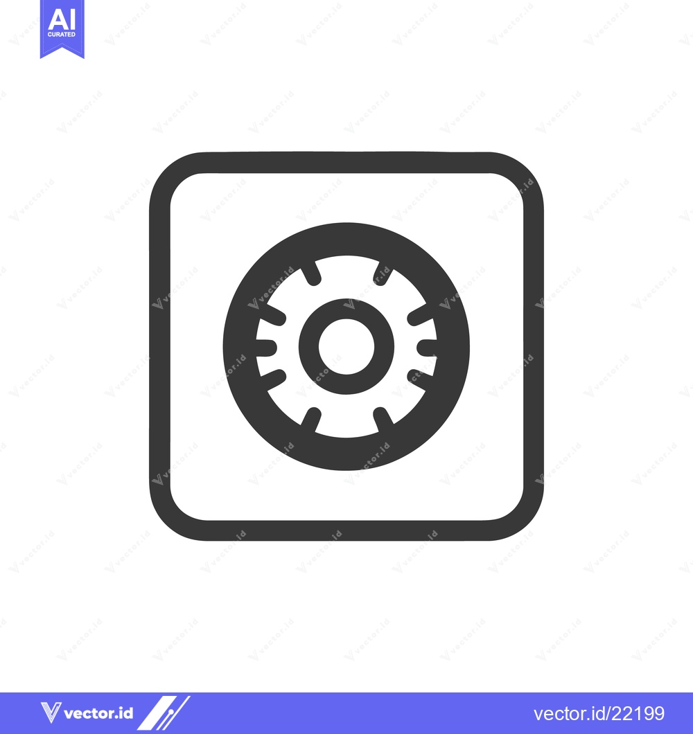 Premium Vector dari Secure Vault Icon: Minimalist Design with Rounded Square Frame