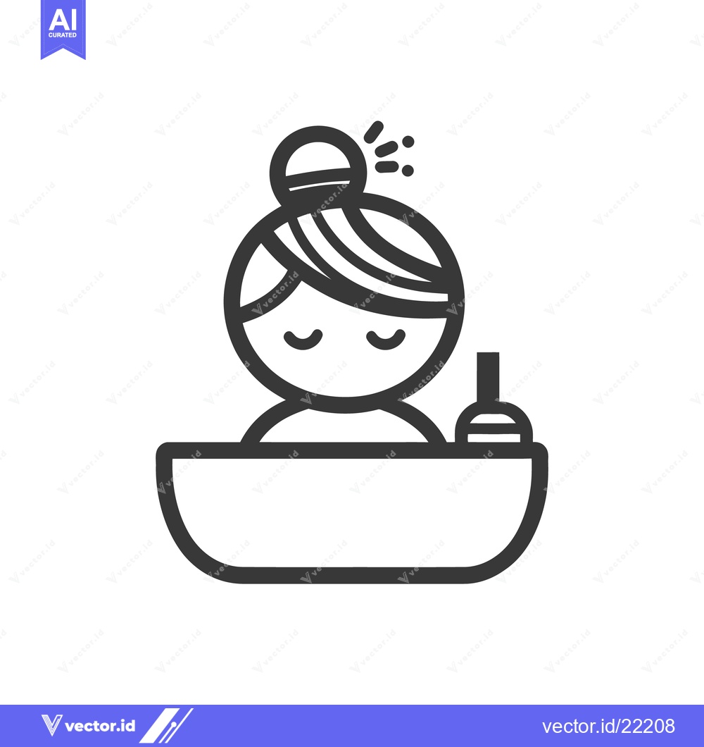 Premium Vector dari A person enjoys a relaxing bath with a bottle beside them