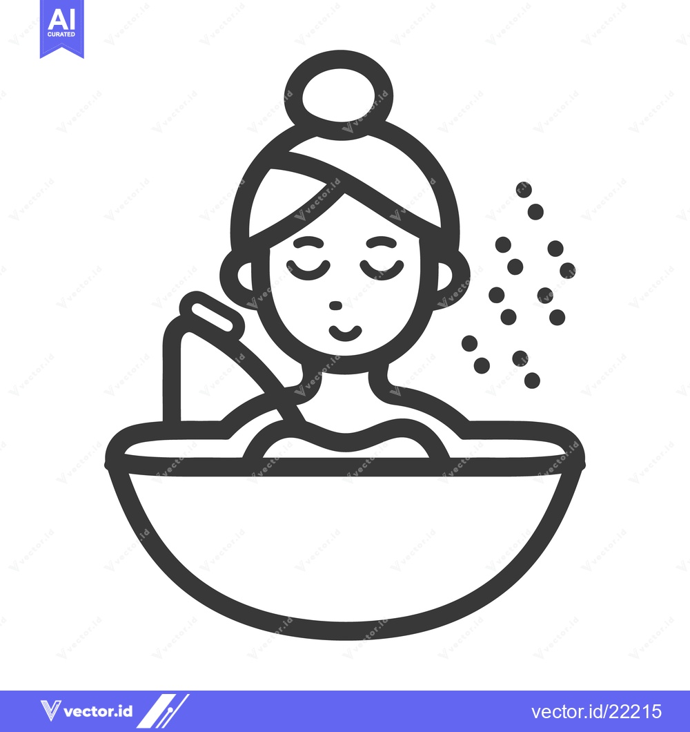 Premium Vector dari A woman is relaxing peacefully in a warm and inviting bath