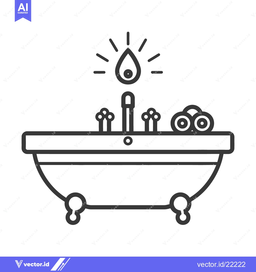 Premium Vector dari A bathtub illustration features water dripping into a luxurious settin