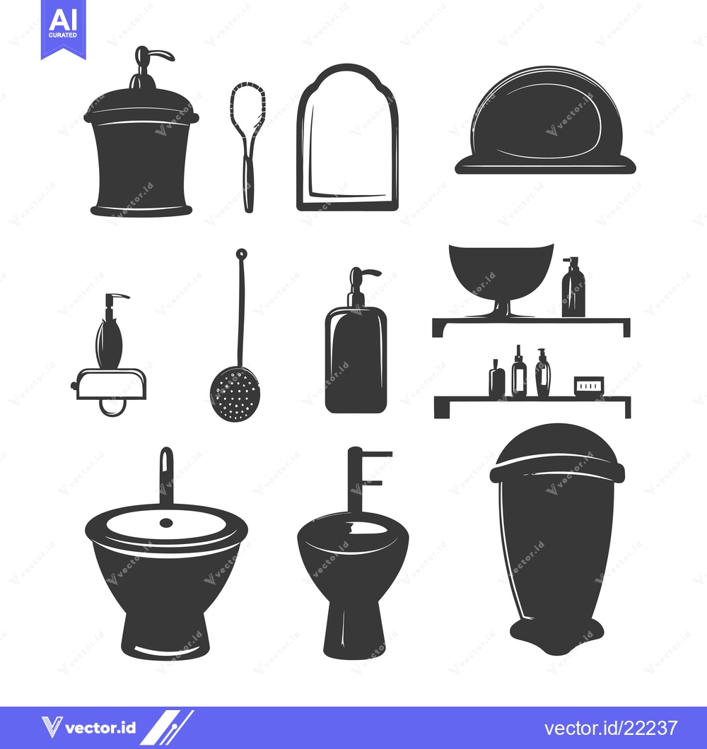 Premium Vector of Bathroom Essentials and Toiletries in Vintage Style