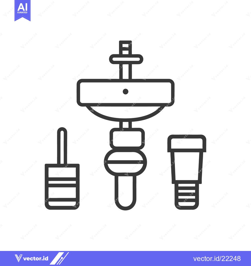 Premium Vector dari An outlined image depicting components of plumbing equipment accessori